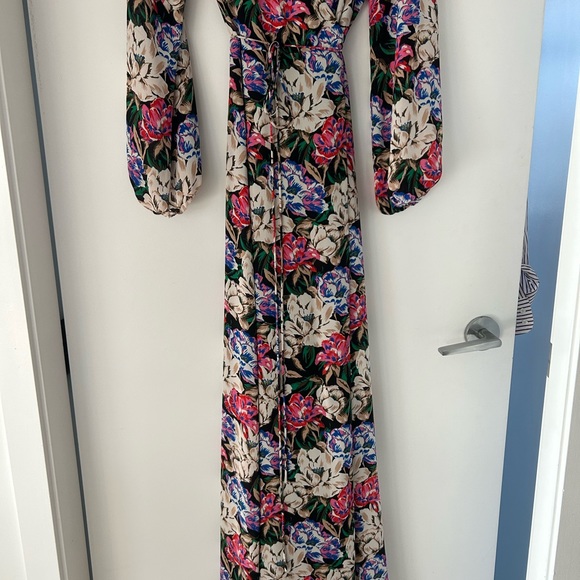 Long Floral Wrap Dress - Picture 2 of 5
